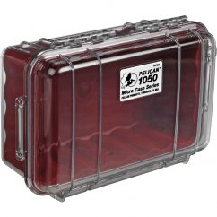 Peli™ Case 1050 MicroCase červený s priehľadným vekom