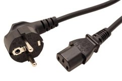 Kábel sieťový 230V 3m (pre zdroj, monitor), čierny