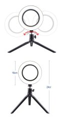 Prstencová lampa, kruhové svetlo, ring light set 6" 160mm 10W (RG1)