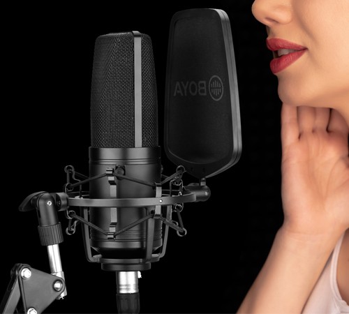 BOYA BY-M1000 kondenzátorový studiový mikrofon s Phantom napájením