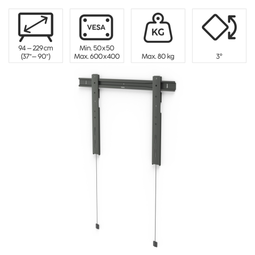 Hama nástěnný držák TV Ultraslim, pevný, 600x400