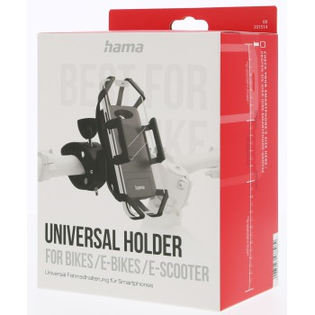 Hama Strong , univerzálny držiak na mobil so šírkou 5-9 cm, na riadidlá bicykla, otočný o 360° Hama Strong , univerzálny držiak na mobil so šírkou 5-9 cm, na riadidlá bicykla, otočný o 360°