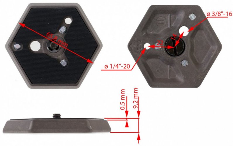 Manfrotto 130-14, Plate with 1/4 Screw
