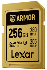 Lexar SDXC ARMOR Gold UHS-II U3, Stainless Steel, IP68 R280/W210 (V60) 256GB