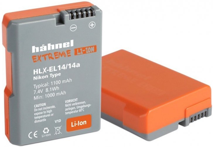 Hähnel EXTREME Li-Ion HLX-EL14, Nikon EN-EL14, 1100mAh, 7.4V 8.1Wh