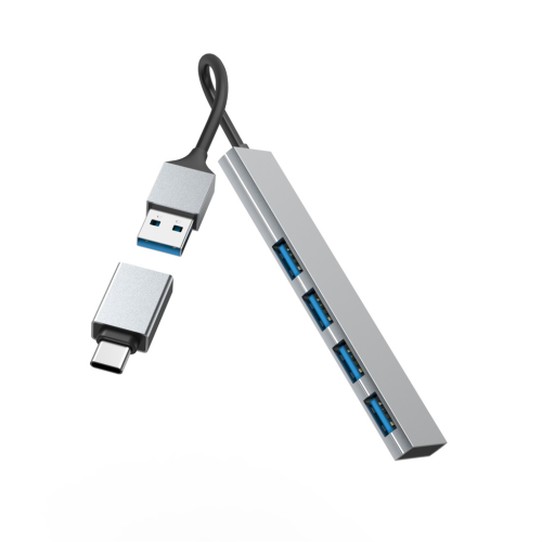 Hama USB hub, 4 porty, USB 3.2, 5 Gb/s, Ultra Slim, adaptér USB-C