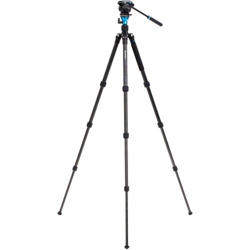 Benro Carbon Fiber Travel Video Tripod C1683T with Video Head S2PRO | Max Height 169 cm | Payload 2.5 kg | Weight 1.98 kg | Convertible to a Monopod