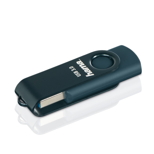 Hama USB 3.0 Flash Drive Rotate, 32 GB, 70 MB/s, petrolblau