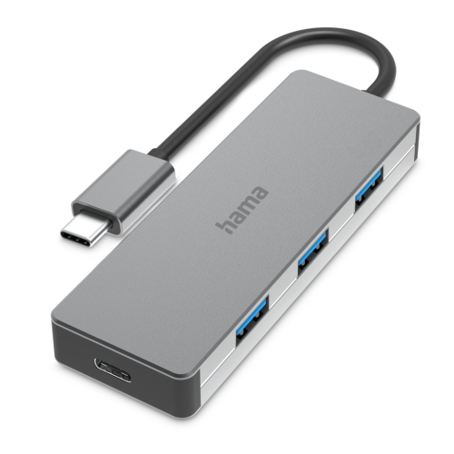 Hama USB-C-Hub, 4 porty, USB 3.2, 10 Gbit/s, hliník