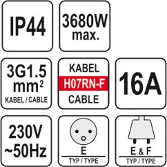 Predlžovací kábel Yato YT-81162 20m, 3 zásuvky