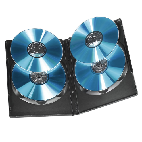 Hama DVD Quad Box, obal na 4 DVD, s fólií, černý, balení po 5 kusech (cena za balení)