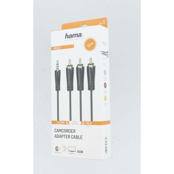 Hama AV kabel 3,5 mm jack - 3x cinch, stereofonní videokabel