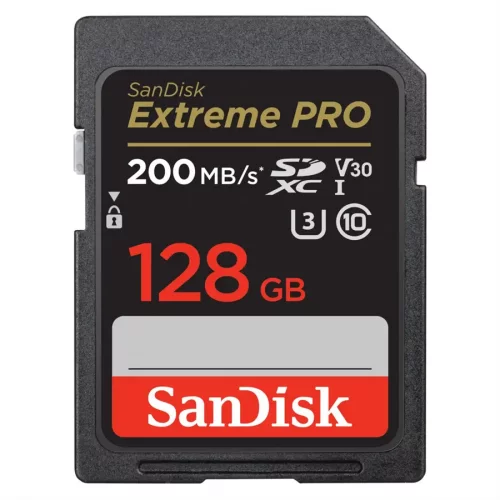 SanDisk Extreme PRO 128GB SDXC paměťová karta 200MB/s a 90MB/s, UHS-I, Class 10, U3, V30