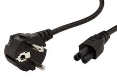Síťový kabel, 3pólový (trojlístek), 1,8 m, pro notebooky, 230 V/2,5 A