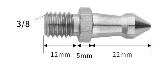 Hrot, bodec stativové nohy 3/8" 39mm (HRT38)