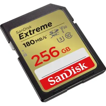 SanDisk Extreme 256 GB SDXC paměťová karta 180 MB/s a 130 MB/s UHS-I, Class 10, U3, V30