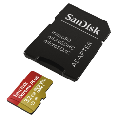 SanDisk Extreme Plus microSDHC 32GB 100 MB/s A1 Class 10 UHS-I V30 + Adapter
