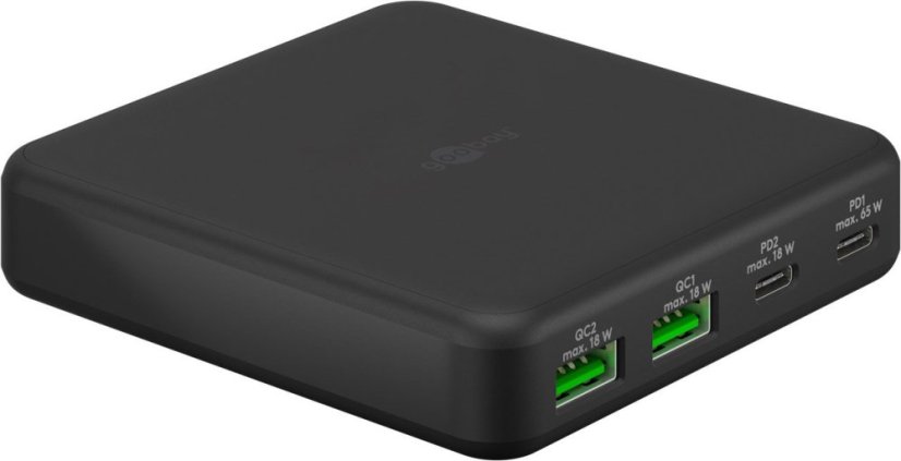Adaptér USB-C™ PD GaN (65 W) 2x USB-C (Power Delivery) a 2x USB-A (Quick Charge 3.0) Adaptér USB-C™ PD GaN (65 W) 2x USB-C (Power Delivery) a 2x USB-A (Quick Charge 3.0)