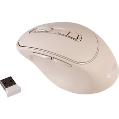 Myš Yenkee YMS 2080BG SLIDER, optická, bezdrôtová, dobíjacia, 2400 DPI, béžová