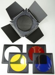 Flaps with color filters and honeycomb for studio lights 17-18cm