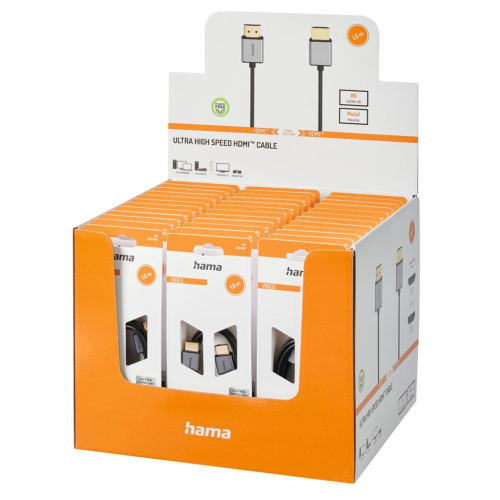 Hama HDMI kábel Ultra High Speed 8K 1,5 m, Ultra-Slim, blister/displej Hama HDMI kábel Ultra High Speed 8K 1,5 m, Ultra-Slim, blister/displej