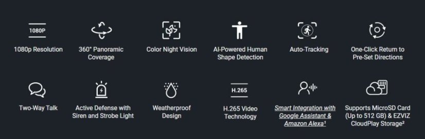 Ezviz H8C venkovní, otočný, IP, WiFi, 2MP, 4mm