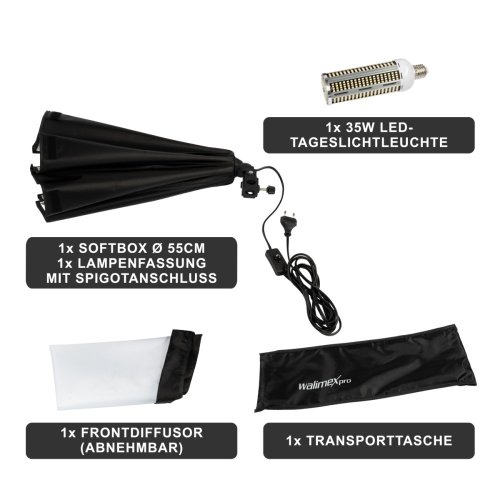 Walimex pro LED 35W Oktagon Ø55 cm Denní světlo 5 000 K