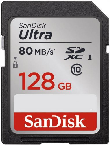 SanDisk Secure Digital 128 GB Ultra, SDXC 80 MB/s Class 10 UHS-I