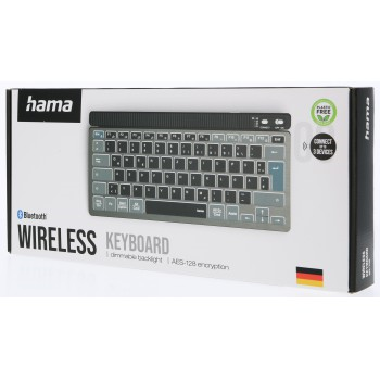 Bezdrátová klávesnice pro více zařízení Hama WK-700, extra kompaktní, dobíjecí