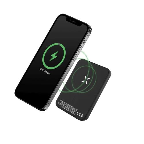 FIXED MagZen Powerbank s bezdrátovým nabíjením a podporou Magsafe, 6000 mAh, černá