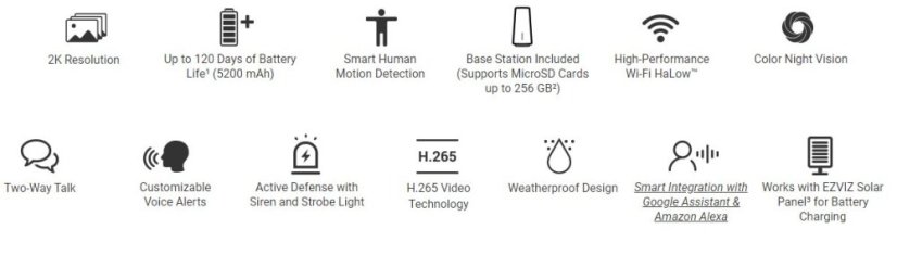 Ezviz HB3 Hallow kit outdoor, IP, baterie + základna