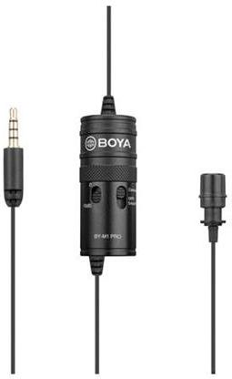 BOYA BY-M1 Pro univerzální všesměrový klopový mikrofon s přepínačem útlumu zvuku