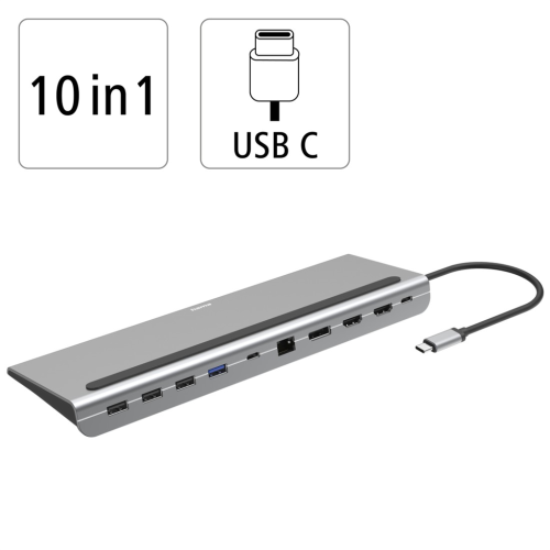 Dokovací stanice Hama USB-C Connect2Office Pro, 10 připojení