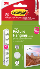 3M Command Strips White Large 4 Sets