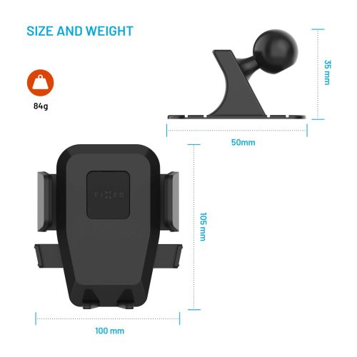 FIXED Iconiq műszerfali tartó ragasztóval a műszerfalon, fekete színű
