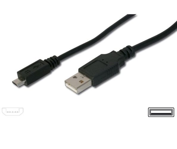 Kábel micro USB 2.0, A-B 0,75m - navržený pro rychlé nabíjení