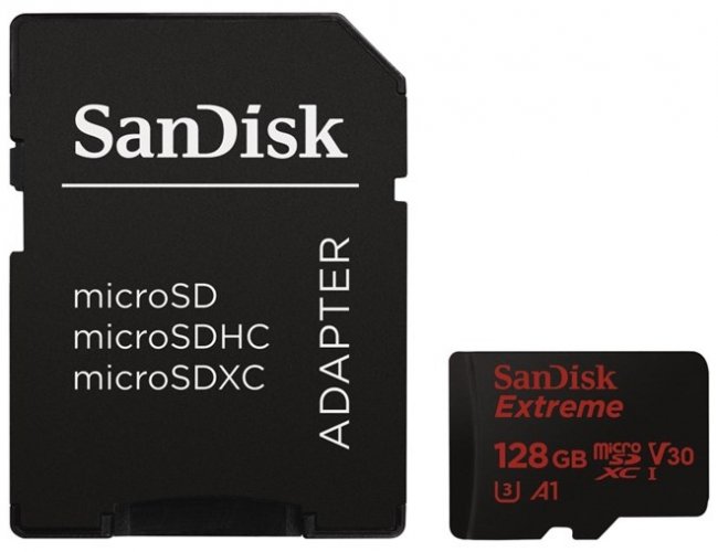 SanDisk Extreme microSDXC 128GB 100 MB/s A1 Class 10 UHS-I V30 + adaptér