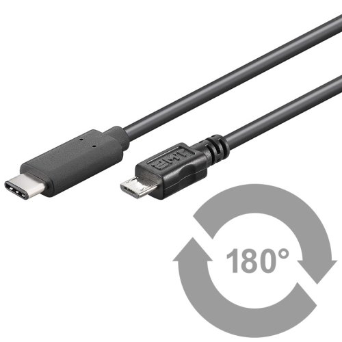 Kabel USB 3.1 C/male – USB 2.0 Micro-B/male, 0,6 m