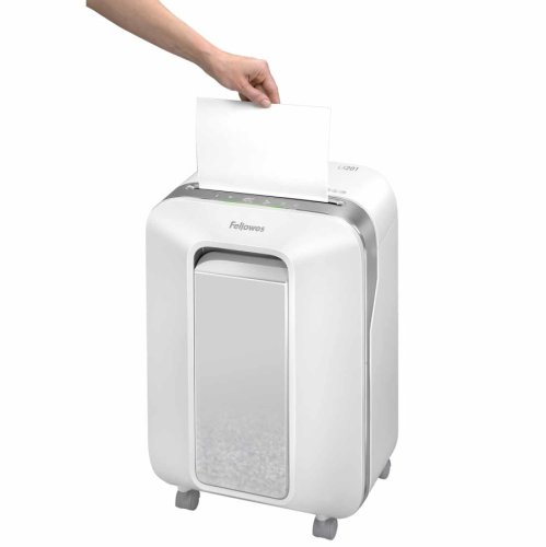 Aktenvernichter Fellowes LX 201 P-5, Querschnitt 2x12mm, 12 Blatt, 22l, Kreditkarte, weiß Aktenvernichter Fellowes LX 201 P-5, Querschnitt 2x12mm, 12 Blatt, 22l, Kreditkarte, weiß