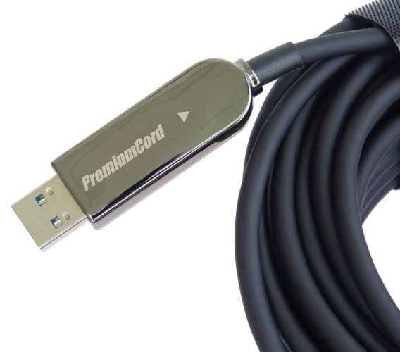 PremiumCord USB3.2 + 2.0 prodlužovací optický kabel A/Male - A/Female, 20 m