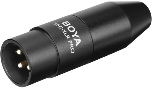 BOYA 35C-XLR Pro 3.5mm TRS Mini-Jack to XLR Converter with Phantom Power
