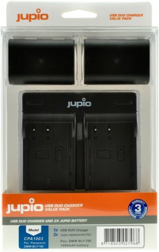Jupio set 2x DMW-BLF19E for Panasonic, 1,860 mAh + USB Dual Charger