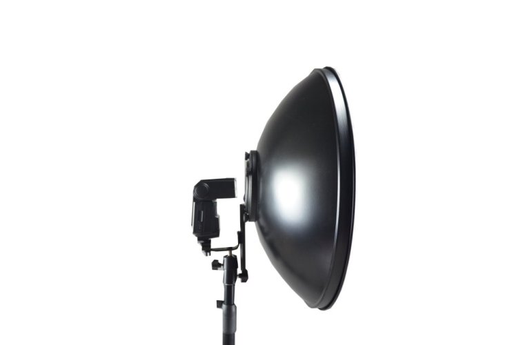 Beauty dish 55cm s voštinou pro systémové blesky, stříbrný