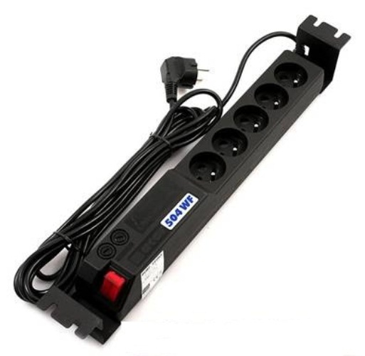 Acar 504 WF Verteilerpanel 3 m Rack 5×230 V inklusive 1,5U Schale für 19″, mit Überspannungsschutz