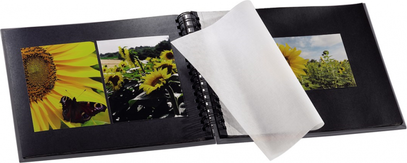 FINE ART 28x24 cm, Foto 10x15 cm/100 Stück, 50 Seiten, schwarze Blätter (Grau)