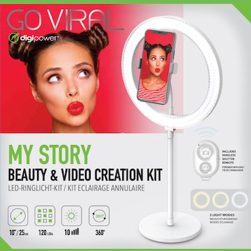 Digipower My Story 10" DeskTop Ring Light w/ remot