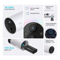 Kamerový set TP-Link Tapo C420S2 4MPx, vonkajšie, IP, WiFi, prísvit, batéria