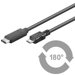 Kabel USB 3.1 C/male – USB 2.0 Micro-B/male, 0,6 m