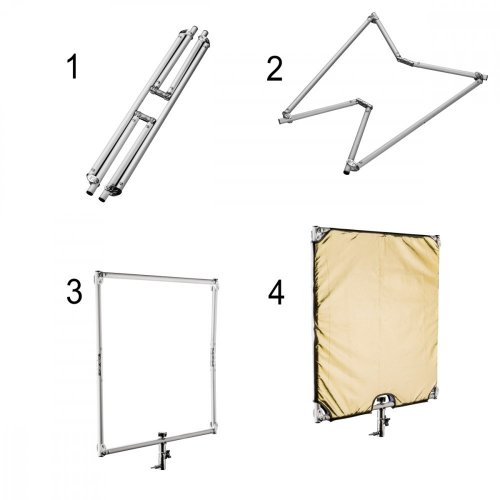 Walimex pro 5in1 Collapsible Reflector & Diffusor Panel 60x60cm + Grip