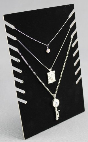 Neckline jewelry display, black velvet, 28 cm